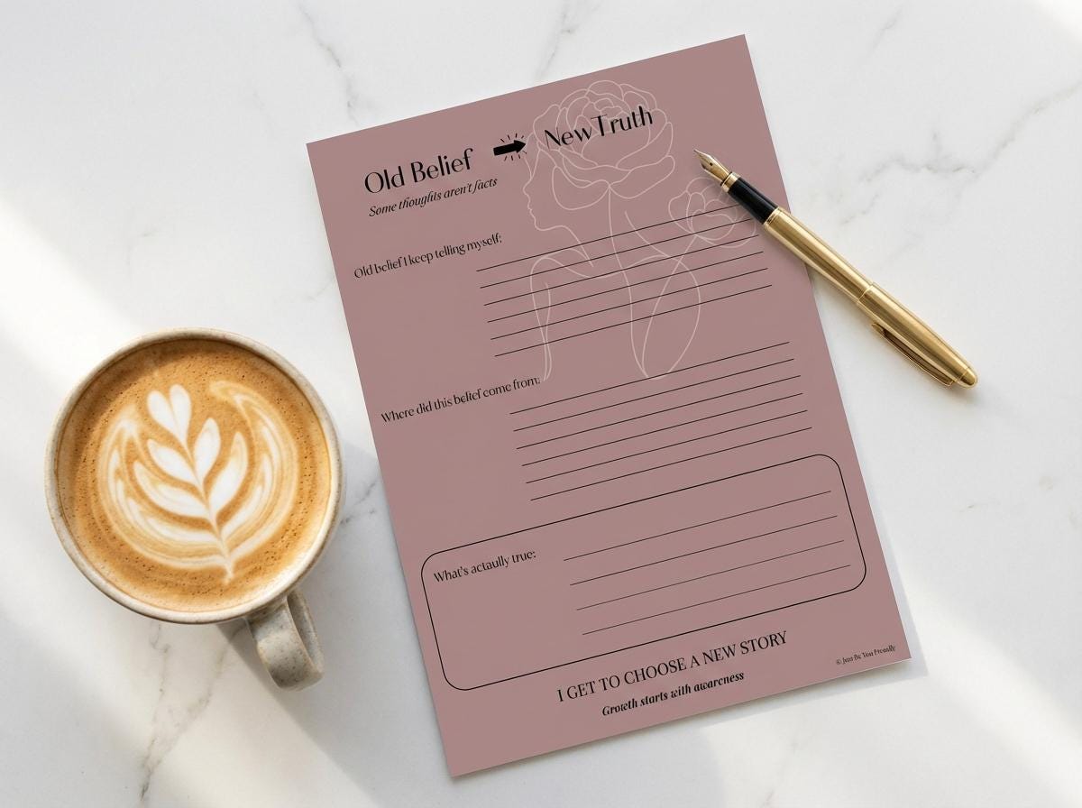 Held Together by Coffee and Courage | Minimal Self Care Planner with Swear Words | Healing, Burnout & Boundaries | Printable + iPad Planner