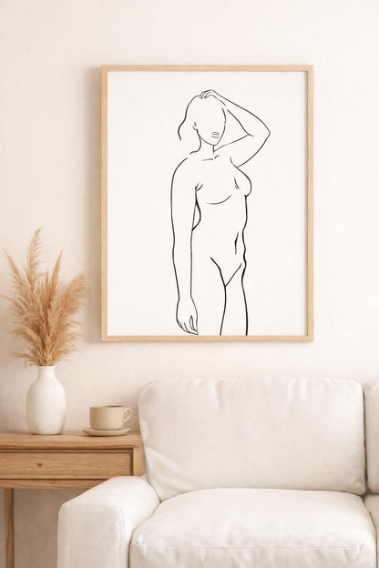 Feminine Body Line Art Prints | Minimalist Woman Set of 6 (Digital Download)