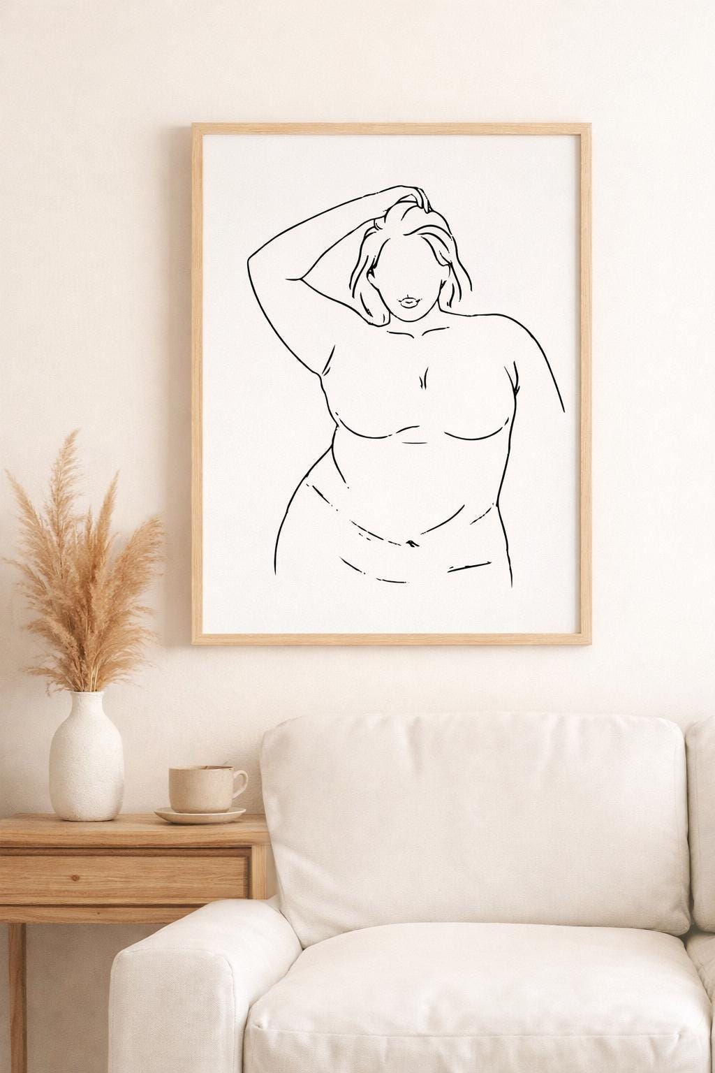 Feminine Body Line Art Prints | Minimalist Woman Set of 6 (Digital Download)
